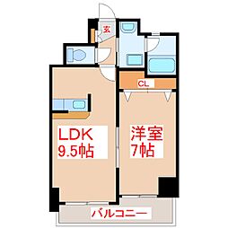 さくらヒルズマリンポート 1LDKの間取図画像
