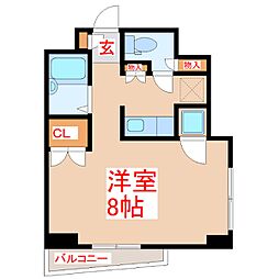 サンロイヤル新屋敷町 ワンルームの間取図画像