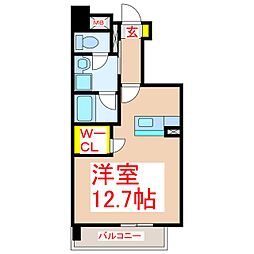 レジデンスY&K ワンルームの間取図画像