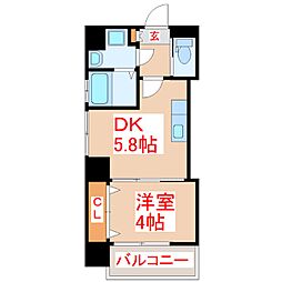 LCPLACEFUNATSU 1DKの間取図画像