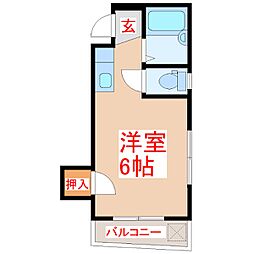 キャプテンビル2 ワンルームの間取図画像