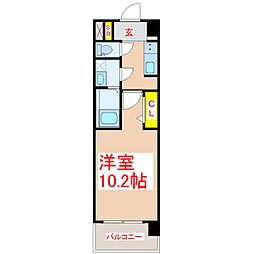 S-RESIDENCESHINMACHIagog 1Kの間取図画像
