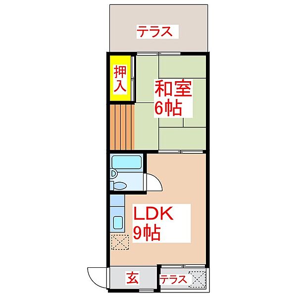 メゾンソルトイン ｜鹿児島県姶良市加治木町錦江町(賃貸アパート1LDK・1階・38.29㎡)の写真 その2