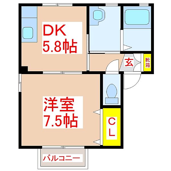 メロディーハウス ｜鹿児島県姶良市西餅田(賃貸アパート1DK・2階・34.83㎡)の写真 その2