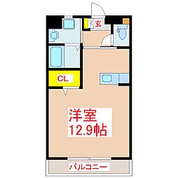 ERNEST横手前 ワンルームの間取図画像
