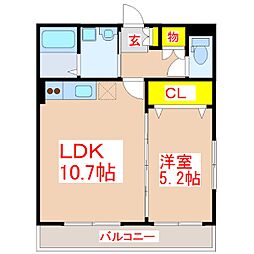 カレント.yh 1LDKの間取図画像