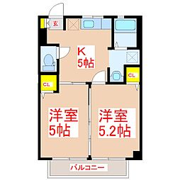 ガーデンプレイス姶良B 2Kの間取図画像