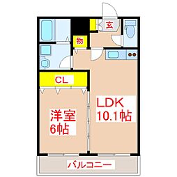 プレフェランスyh 1LDKの間取図画像