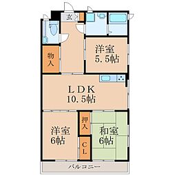 メゾンK2 3LDKの間取図画像