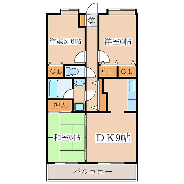 グレースヌーブ ｜鹿児島県鹿屋市寿7丁目(賃貸マンション3DK・4階・67.32㎡)の写真 その2