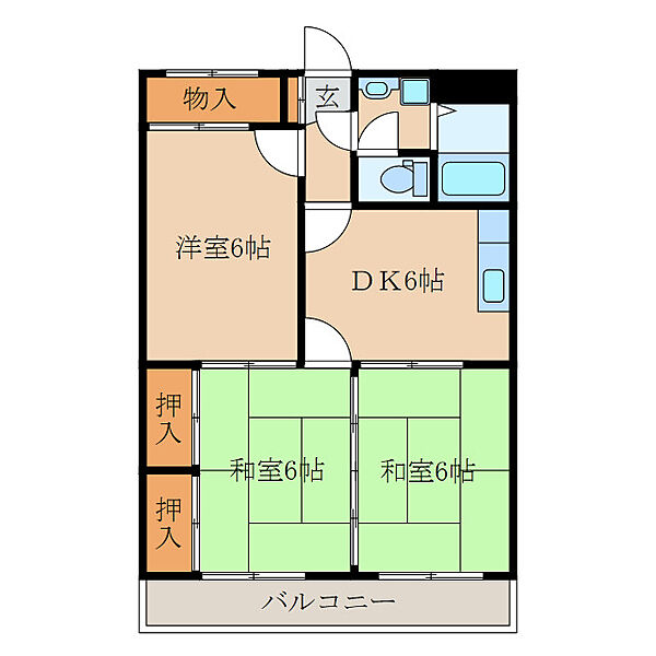 エリヴェール鹿屋 ｜鹿児島県鹿屋市寿7丁目(賃貸マンション3DK・4階・56.76㎡)の写真 その2