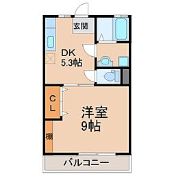 T・HOUSE3 1DKの間取図画像