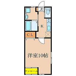 WinWin札元D 1Kの間取図画像