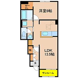 ヴィラガーデン・YT 1LDKの間取図画像