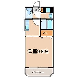 ピアパーク3 1Kの間取図画像