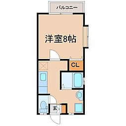 フェヴァリー6 1Kの間取図画像