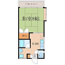 フェヴァリー白崎 1Kの間取図画像