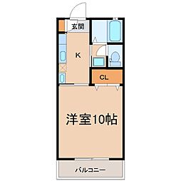 マンション・シャルムA棟 1Kの間取図画像