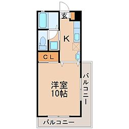 マンション・シャルムA棟 1Kの間取図画像