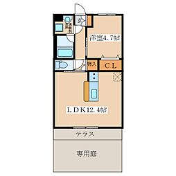 ヴェルデゾーナ寿中央 1LDKの間取図画像