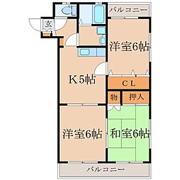 マンション・ブリランテ 3Kの間取図画像