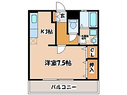 コロシアムガーデン ワンルームの間取図画像