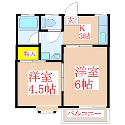 マークハイツ重久 2Kの間取図画像