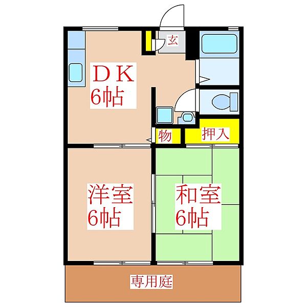 サンシティ隼人　Ａ棟 ｜鹿児島県霧島市隼人町住吉(賃貸アパート2DK・1階・40.92㎡)の写真 その2