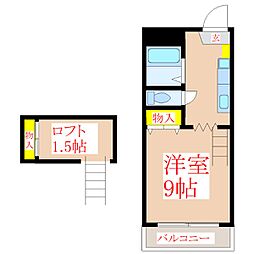 サンライフ国分2 ワンルームの間取図画像