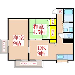 サンフラワー 2DKの間取図画像