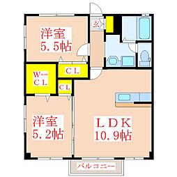 グランステージ住吉 2LDKの間取図画像