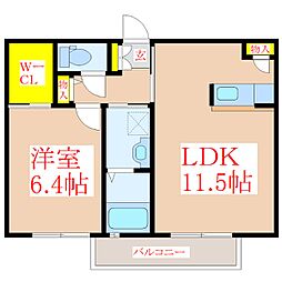 クラヴィエ隼人2 1LDKの間取図画像