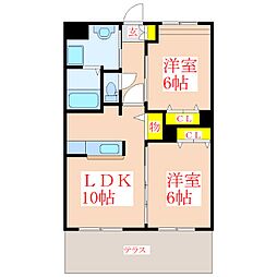 サザンクロス 2LDKの間取図画像