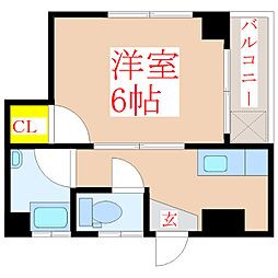 日匠ビル 1Kの間取図画像