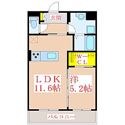 サングレイス 1LDKの間取図画像