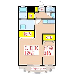 第3セレクト溝辺 ワンルームの間取図画像