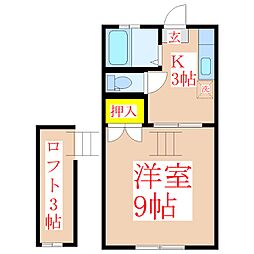 リバーサイドハイツ 1Kの間取図画像