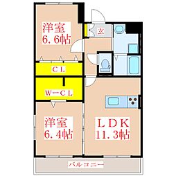 FS神宮 2LDKの間取図画像