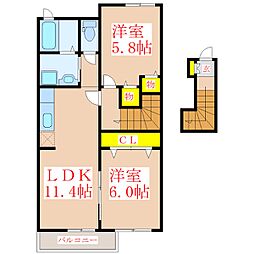 アミーウ・N 2LDKの間取図画像