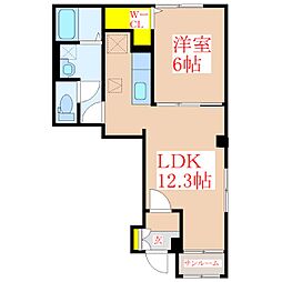 ベル・コリーヌI 1LDKの間取図画像