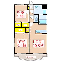 プルメリア 2LDKの間取図画像