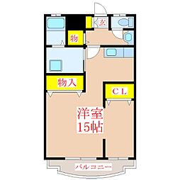 第3セレクト溝辺 ワンルームの間取図画像