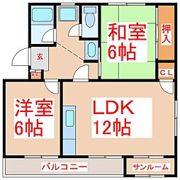 サンシャイン東谷山 2LDKの間取図画像