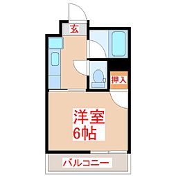 コーポマキシム東谷山 1Kの間取図画像