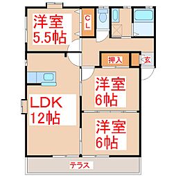 ディアス輝A 3LDKの間取図画像