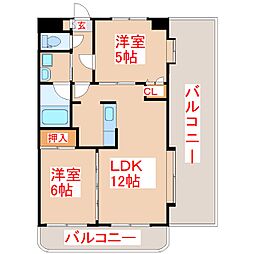 プレジデント勇貴 2LDKの間取図画像