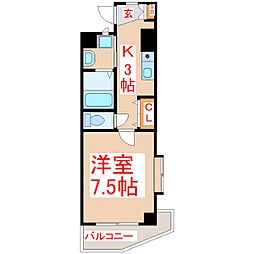 サンパティーク谷山中央 1Kの間取図画像