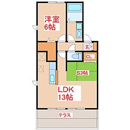 グラシュー 1SLDKの間取図画像