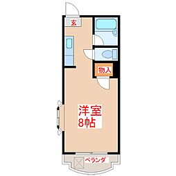 コーポエリート ワンルームの間取図画像
