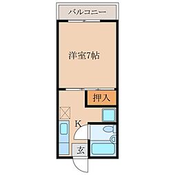 サンシャインKanoya 1Kの間取図画像